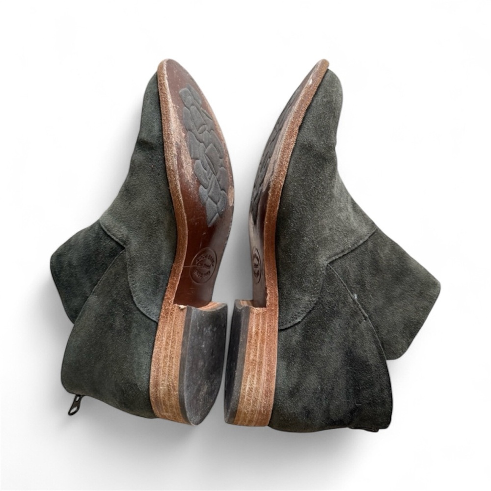 Kork-Ease Dark Olive Suede Ankle Booties - Picture 3 of 6